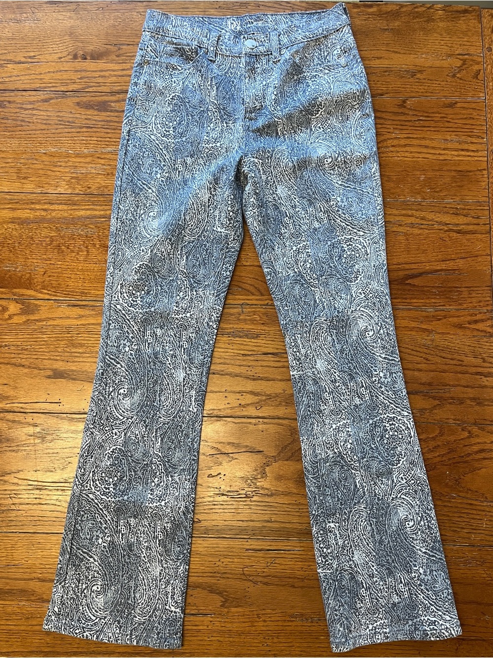 DG2 Paisley-Print Flared Jeans Size 4